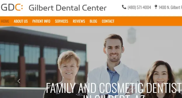 Gilbert Dental Center Best Dentist Website Example 5