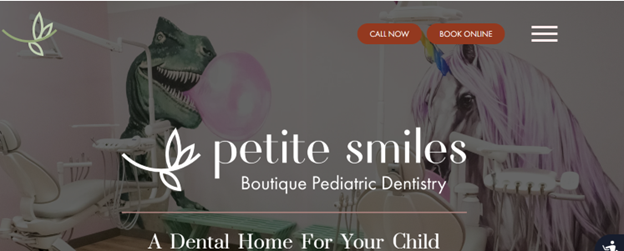 Petite Smiles Best Dentist Website Example 2