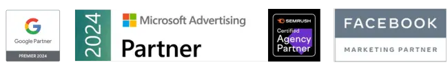 Wowbix digital marketing agency is a certified partner with Google, Microsoft Advertising, SEMrush, and Facebook Marketing